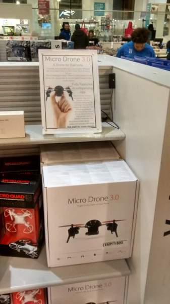 micro drone in shop